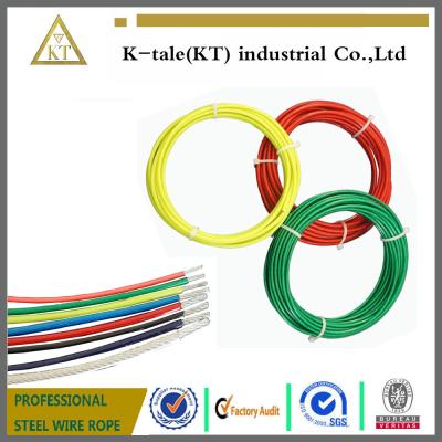 China high tensile strength strand 0.9-2mm pvc coated galvanized steel wire rope for lifting for sale