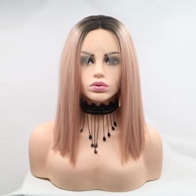 China Cheap Synthetic Lace Front Wig Good Quality Body Wave Hair Heat Resistant For Black Women Colored Synthetic Braided Lace Wig Seller for sale