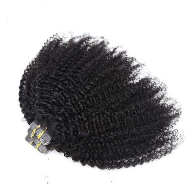 China Wholesale Straight Curly Russian Curly Hair Cuticle Aligned Virgin Curly Injected Tape In Remy Hair Extensions Vendors for sale