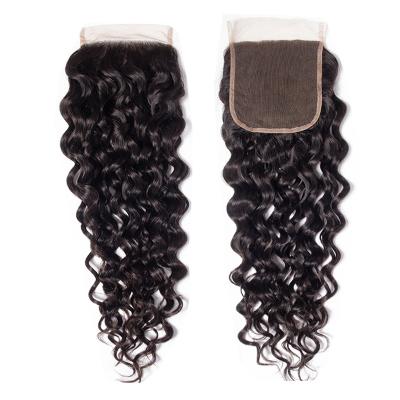 China Hot Selling Virgin Indian Body Wave Water Wave Cuticle Aligned Hair Bundles With Closure Hair Extensions Hair for sale