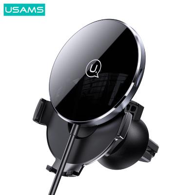 China USAMS US-CD164 15W Car Charger Ultra-thin Mini Wireless Magnetic Car Charger for sale