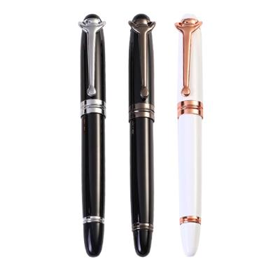 China Normal Luxury Rollerball Pens Metal Pens Office Business Gifts Heavy Black Metallic Pens With Custom Logo for sale