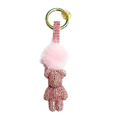 China Fashion Portable Creative Shining Bear Car Key Chain Rhinestone Key Chain Accessories for sale