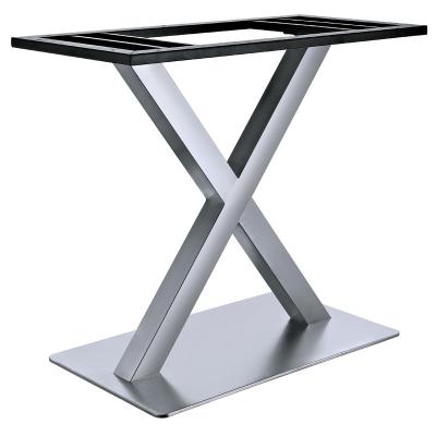 China Contemporary Square Stainless Steel Metallic Furniture Leg For Dining Table Base Furniture Accessory for sale