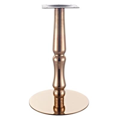 China Contemporary new designs stainless steel rose gold color hardware metal dinning furniture accessory table base for sale