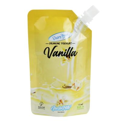 China Customized 180ml 200ml 250ml moisture proof liquid milk stand up spout pouch bag for vanilla juice for sale