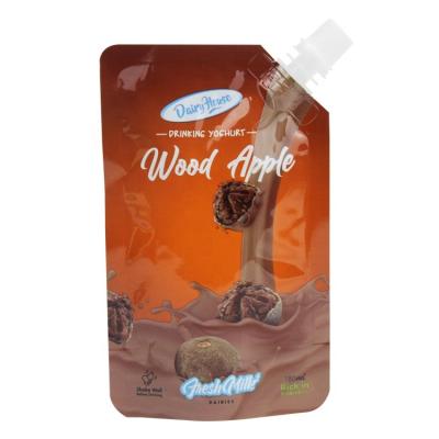 China Wholesale Food Grade Leak Proof Moisture Proof Holder Up Apple Juice Yogurt Spout Bag With Wooden Aluminum Foil Pouch Liquid Cap for sale