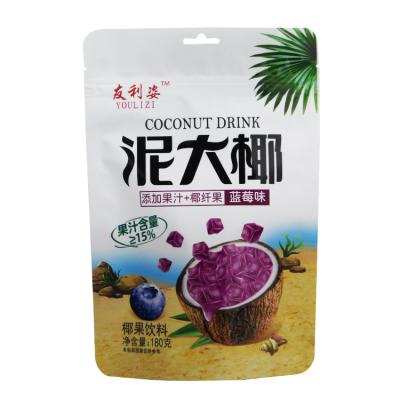 China Customized White UV Printing Moisture Proof Aluminum Foil Stand Up Bag For Coconut Fruit Juice Jelly Drink for sale