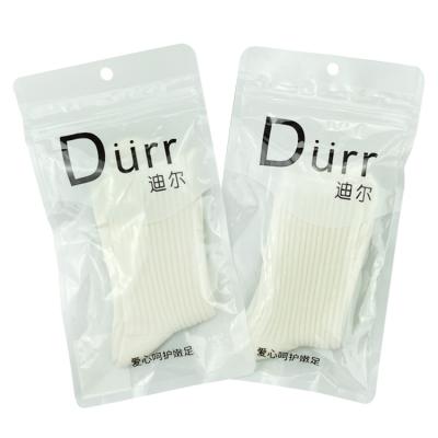 China Custom Logo Resealable Ziplock Plastic Mylar Pouch Sock Packaging Moisture Proof Bag With Clear Window for sale