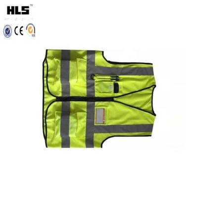 중국 High Visibility High Visibility Vest Road Fluorescent Safety Adult Multi Tactical Pockets Led Flashing Vest 판매용