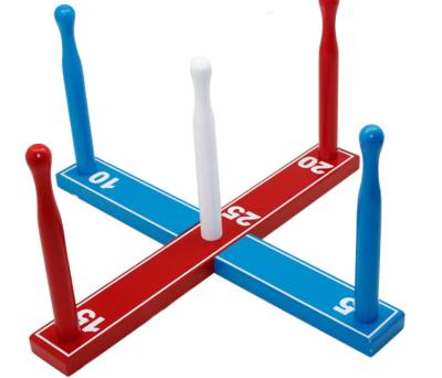 China Outdoor Sports Set Funny Garden Rope Rings Toss Game Set with Five Sticks for Backyard Play Toy for sale