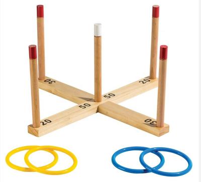 China Outdoor Sports Sale Backyard Outdoor Game Wooden Cross Rings Field Ring Throwing Games Set With Carry Bag for sale