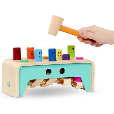 China Hot Sale Playing on Amazon Grinding Wooden Bench Toys Early Educational Montessori Toys for Kindergarten Children for sale