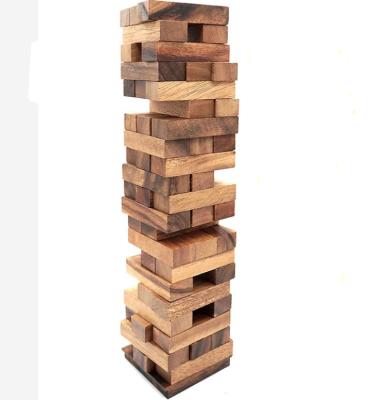 China Interesting wooden tower game giant stained wooden tower large tumbing wooden tower blocks stacking game for sale