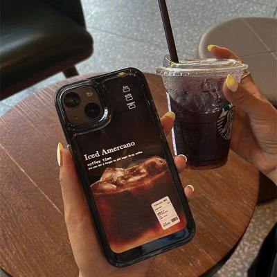 China Wholesale Shockproof Americano Chocolate Iced Style For iPhone 14 Cell Phone Case iPhone 13 Black Anti-fall 12 /11 Inclusive Shell for sale