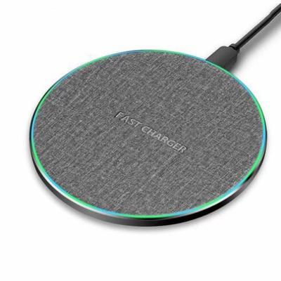 China For iphone/apple watch and airpods 15W USB Fabric Hot Fast Charging Wireless Charger For Samsung Note 10 S12 9 8 10W Qi Fast Charging Pad For iPhone 11 pro XS XR X for sale