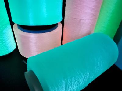 China Fluorescent Glow Up Yarn Luminous Polyester Yarn 150D Polyester Glowing Yarn Luminous Yarn for sale