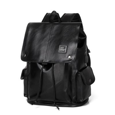 China With Custom Wholesale PU Leather Men Bagpack USB Logo Knapsack Mochila Fashion Waterproof For Traveling for sale