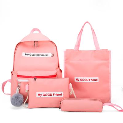 China Waterproof 2021 New Arrival High Quality Korean Style Cute Female School Bags Set Teenagers Backpack College Backpack Bag Set For Girl for sale