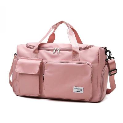 China Wholesale custom cheap expandable ladies gym exercise nylon designer Duffel Bag waterproof fashion pink yoga sport gym bag for women for sale