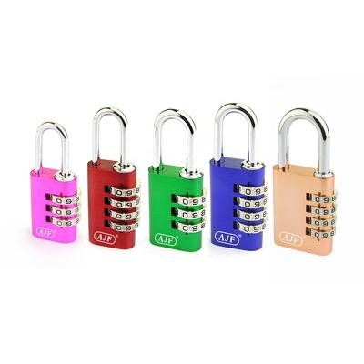 China AJF High Quality Multi Color Digital Combination Padlock Brass Hot Selling Aluminum Luggage Lock for sale