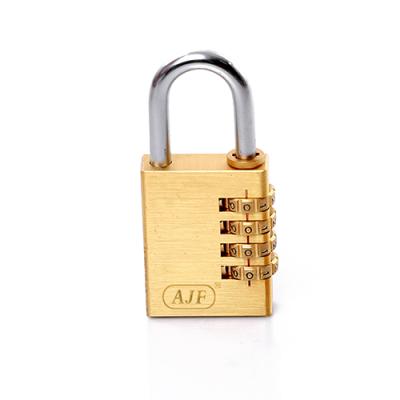 China AJF High Quality Solid Brass 40mm Lock and Security 4 Combination Digit Padlock Brass Body for sale