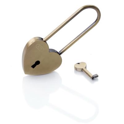 China AJF Antique Zinc Alloy Heart Shape Bronze Lock Love Heart Key Locks for sale