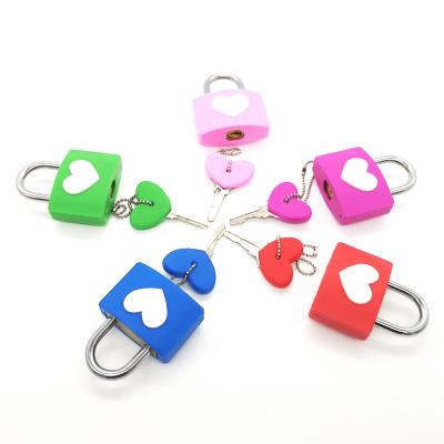 China Iron With Colorful AJF Nanshan Trick Love Rubber Covered Padlock for sale