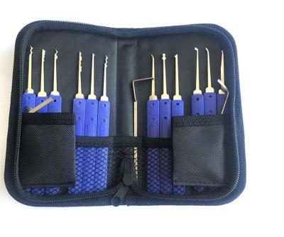 China AJF Stainless Blue Lock Pick Pick Set Tools For Locksmith 12 Lock Picks + Stainless NC 5 Tension Tools; ZHE for sale