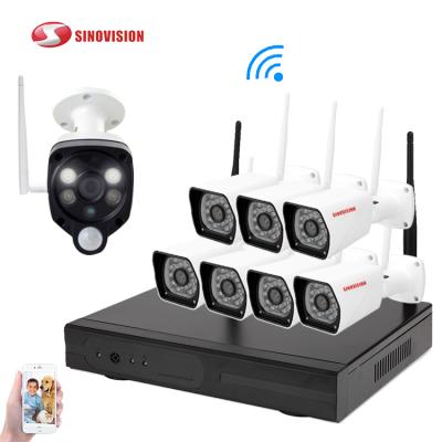 China Sinovision 8CH 1080P WiFi CCTV IP Camera Security Video Wireless Surveillance System NVR PIR Kits 2.0MP IR Outdoor Weatherproof PIR Alarm Camera NVR Wireless Kits for sale