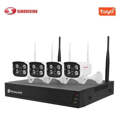 China Sinovision Home Security HD 1080P 2.0MP CCTV Camera System 4 Channel Video NVR Kits 4PCS 4 Channel Wireless wifi IP Camera NIGHT VISION for sale