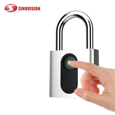 China Sinovision Fingerprint Lock Portable Intelligent Keyless Rechargeable Padlock USB Smart Fingerprint Lock Anti-theft Lock For Bag Drawer Suitcase for sale