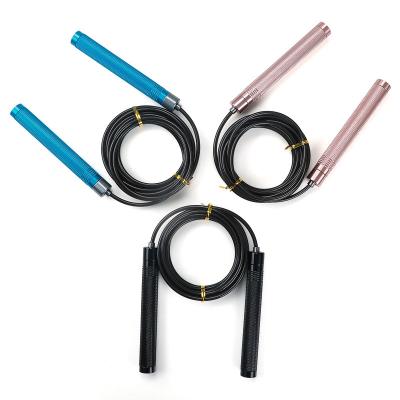 China PVC-coated Aerobic Training Steel Wire Jump Rope Aluminum Alloy Handle Racing Sports Skipping Rope for sale