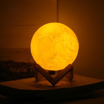 China 2019 Hot Selling Modern 3D Printing Moon Lamp With USB Cable 15cm Changing Moon Night Light In 16 RGB Colors Remote Control for sale