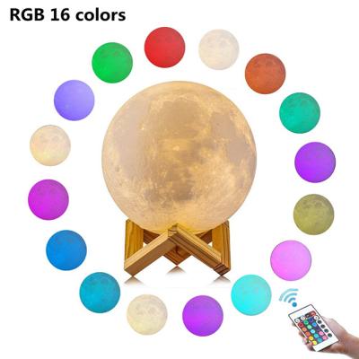 China 8-24cm 3D Moon Lamp withTouch Sensor Traditional Function and USB Charging as Christmas Gift Color Changing Moon Light for sale