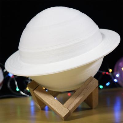 China 2021 Modern Hot Sale 3d Printing LED Night Lamp 3D Lamp Saturn With 16 RGB Colors Remote Control for sale