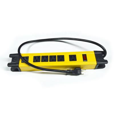 China Commercial 6 Outlet Surge Protector Power Strip with 300 Joules with 8 Foot Power Cord in Yellow for sale