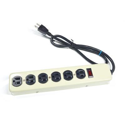 China Commercial 6 Outlet Surge Protector Power Strip with 300 Joules with 8 Foot Power Cord in Yellow for sale