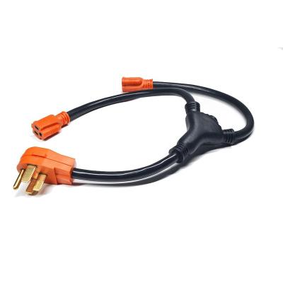 China Dryer Industrial Equipment 14-30P 5-15R Male 4 Pins Plug To Three Prong Female Type RV Power Cord Receptacle Y Adapter 220-250V Input 110-125V Output for sale