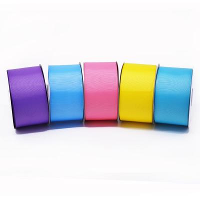 China Single Face Purple Color 3 Inch 75 Mm Solid Grosgrain Ribbon for sale