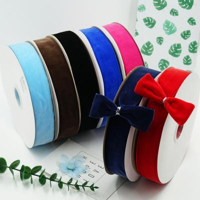 China Various Sizes Floral And Colors Hot Selling Velvet Ribbon Elegant Velvet Band Elastic Velvet Ribbon for sale