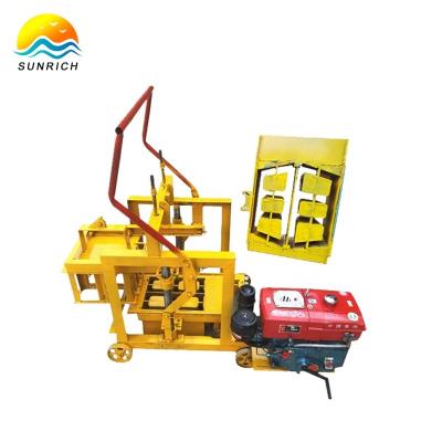 China Construction Diesel Mobile Cement Buliding Paver QT40-3C Hollow Block Making Machine Price In Haiti Mozambique for sale