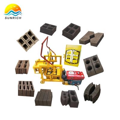 China Buliding small construction company mobile diesel engine QT40-3C egg layer concrete block machine manufacture for sale