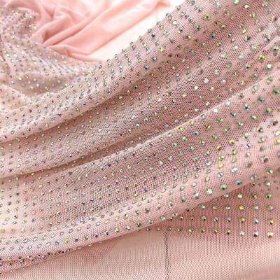 China Va161 High Quality Flatback Rhinestone Covered Rhinestone Fabric Mesh Mesh Fabric For Dress for sale