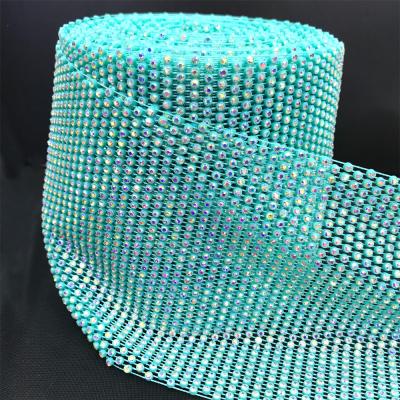 China Hot Selling Flatback Plastic Rhinestone va062 New Mesh Roll Mesh Fabric Crystal Rhinestone For Face Cover for sale