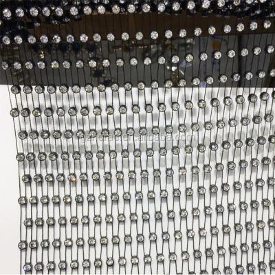 China High Quality Cheap Plastic Flatback Rhinestone Mesh Garment Decoration Rhinestone Mesh For Clothing v003 for sale