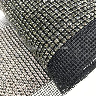 China Pointback fabric 24rows fa008 cheap crystal rhinestone trim bling bling rhinestone mesh trimming for decoration for sale