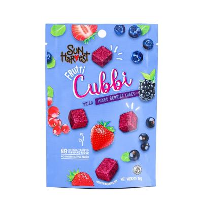 China Barrier Stand Up Pouch Zip With Printing For 15g Dried Mix Berry Cubes for sale