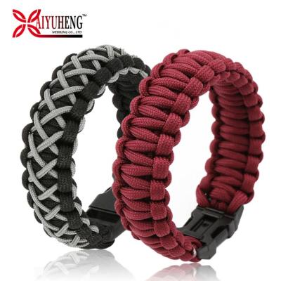 China Cheap Design 550 Paracord Baiyuheng Survival Equipment Free Rope Outdoor Fg Paracord Hike Bracelet 142 for sale