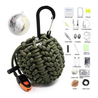 China Wholesale Paracord Survival Box Supplies Backpack Paracord Survival Emergency Camping Kit for sale